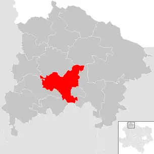 Lage der Gemeinde Waidhofen an der Thaya im Bezirk  Waidhofen an der Thaya (anklickbare Karte)