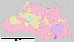 Lage Wakōs in der Präfektur