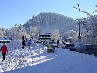 Winter im Waldenburger Bergland – Blick auf den Heidelberg (Waligóra)