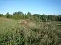 Überwachsene Abraumhalde der früheren Steinkohlezeche La Fosse Lambrecht an der Grenze zu Wallers