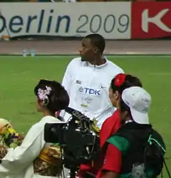 Walter Davis, im Dreisprung zwei Tage zuvor Weltmeister – Rang neun mit 7,42 m