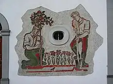 Walter Vogel (1899–1994) Sgraffito 1958. Gärtnerei Reitner. Feldlistrasse 13, St. Gallen