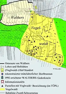 Walthers im Franziszeischen Kataster von 1825. Karte bearbeitet von Walter Klomfar