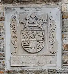 Vorbild des Stadtwappens am Schloss Broich