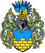 Vollwappen der Stadt Bautzen mit Spangenhelm