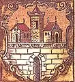 Version des Stadtwappens von 1603 in der Horitzschen Tafel der Bamberger Lehensvasallen – in dieser Version bis mindestens 1690 geführt
