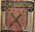 Wappen derer von Deipenbrock am Epitaph des Joachim Friedrich von Münster-Meinhövel († 1671) in der Heidelberger Peterskirche