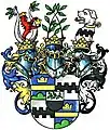 Wappen der rheinländischen Freiherren von Francken-Sierstorpff (1738) im Wappenbuch des Westfälischen Adels
