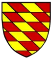von Rot und Gold mit Teilungen schräg gerautet (Fronhofen)