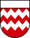 Unter silbernem Schildhaupt in Rot zwei silberne Zickzackbalken (Geislingen/Zollernalb)