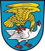 Wappen der Stadt Kremmen, Brandenburg: Adler greift Gans