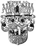 Wappen der Grafen von Münnich (1741) bei Johann Siebmacher