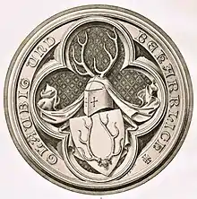 Stammwappen derer von Mirbach (1887) - „GLÄUBIG UND BEHARRLICH“