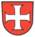 WeissachIn Rot ein silbernes (weißes) Kreuz mit Tatzenenden.