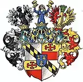 Wappen der Grafen von Viermund-Neersen (Wappenbuch des Westfälischen Adels 1901)