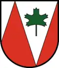 Mit Gegenspitze gespalten von Silber und Rot(Außervillgraten AT)