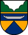 Oben eine dreibogige, gestürzte Spitze, unten eine [steigende] Spitze(redend; Tiefgraben, AT)
