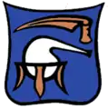 im Wappen von Burgkirchen an der Alz auf goldenem Dreibein