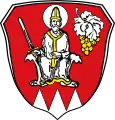 Hettstadt, „In Rot eine Traube mit silbernen Blättern und goldenen Beeren“