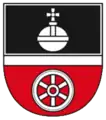 Nackenheim – silbern mit silbernem Kreuz sowie ein Mainzer Rad