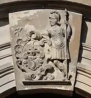 Wappenstein des F.A.V.G (* 1710; † 1763) in Schöckingen