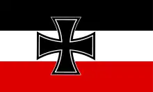 Reichskriegsflagge 1933–1935 (das Eck wurde im März 1933 wenige Tage nach der Reichstagswahl entfernt)