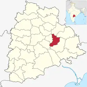 Positionskarte des Distrikts Warangal