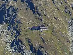 Warnsdorfer Hütte von der Birnlücke