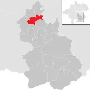 Lage der Gemeinde Wartberg an der Krems im Bezirk Kirchdorf (anklickbare Karte)