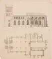 St Mary’s Church, Aufriss und Grundriss vor dem Stadtbrand (1694/95)
