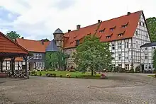 Innenhof des Wasserschlosses Münchhausen