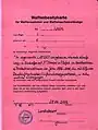 Rote Waffenbesitzkarte