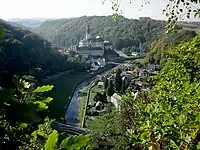 Blick vom Belvedere Weesenstein zum Schloss