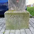 Wegweisersäule Grüna, Detail