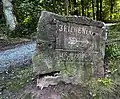 Wegweiserstein am Leopoldstein, Richtung Süden zu den "Drei Eichen"