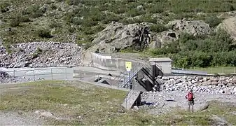 Tiroler Wehr, welches die Pitze ins Kaunertalkraftwerk ableitet