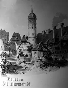 Altstadt und Weißer Turm (um 1863)