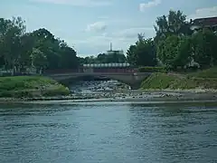Mündung der Weißeritz in die Elbe bei einem Pegelstand von 86 cm
