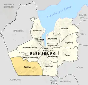 Lage von Weiche in Flensburg