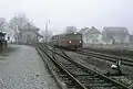 Schienenbus BR 798 (VT 98) mit Steuerwagen in Weidenberg, 1987