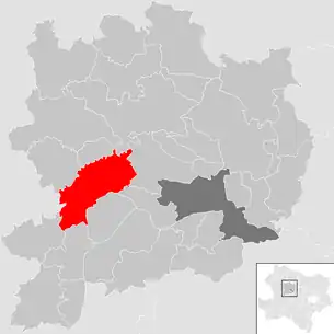 Lage der Gemeinde Weinzierl am Walde im Bezirk Krems-Land (anklickbare Karte)