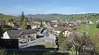 Weissbad, vorne Strasse nach Wasserauen und Schwendibach