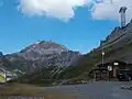 Ansicht vom Strelapass mit Verbindungsbahn Strela-Hauptertälli