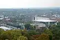 Das Stadion fotografiert vom Attenborough Building der University of Leicester