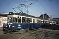 Von den Kölner Verkehrs-Betrieben über­nom­me­ne Vor­ort­bahn­gar­ni­tur der DWM, bei den WLB Reihe 10/90 bzw. »Kölner«