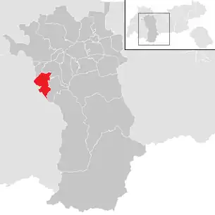 Lage der Gemeinde Wenns im Bezirk Imst (anklickbare Karte)