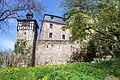 Wernstein, die innere Ringmauer mit dem Oberen Schloss