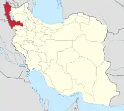 Lage der Provinz West-Aserbaidschan im Iran