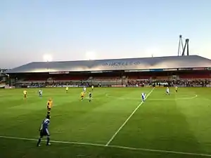 Westtribüne im Rodney Parade