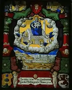 Loreto-Szene. Links unten kniend der Stifter Jakob Linder (1588)